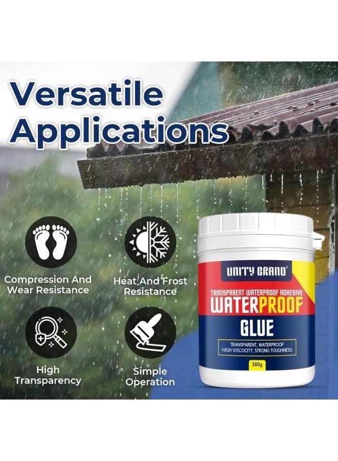 UB Unity Brand Crack Seal Glue 300gm with Brush Transparent Waterproof Resin Epoxy for Roof Leakage - Image 2