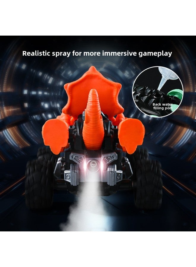 Loquat RC Remote Control Car Dinosaur Toy Car Light Spray 2.4G Electric Toy Disassembly DIY6101 Men-Color:6109 Bell Head Dragon + Open Box - Image 5