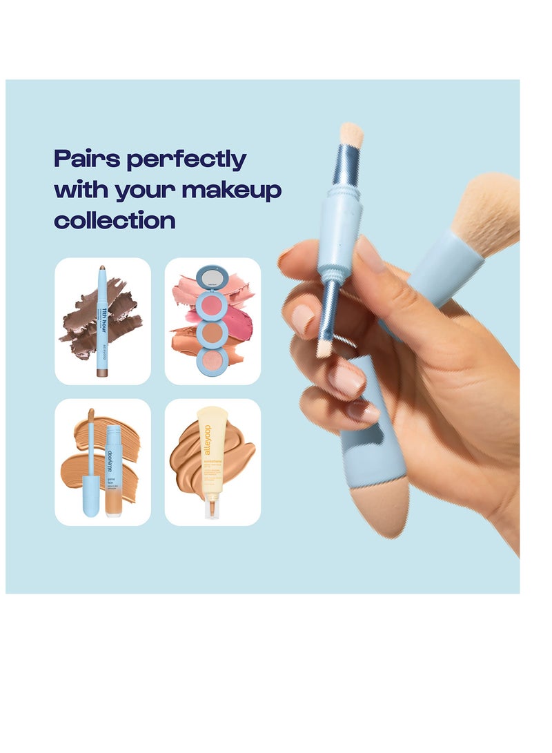 Excefore 4 in 1 Makeup Brush Set, Eyebrow, Liner  Blush Blending Brush, Dual-Ended Travel Makeup Brushes, Suitable for Powder and Liquid Make up - Image 5