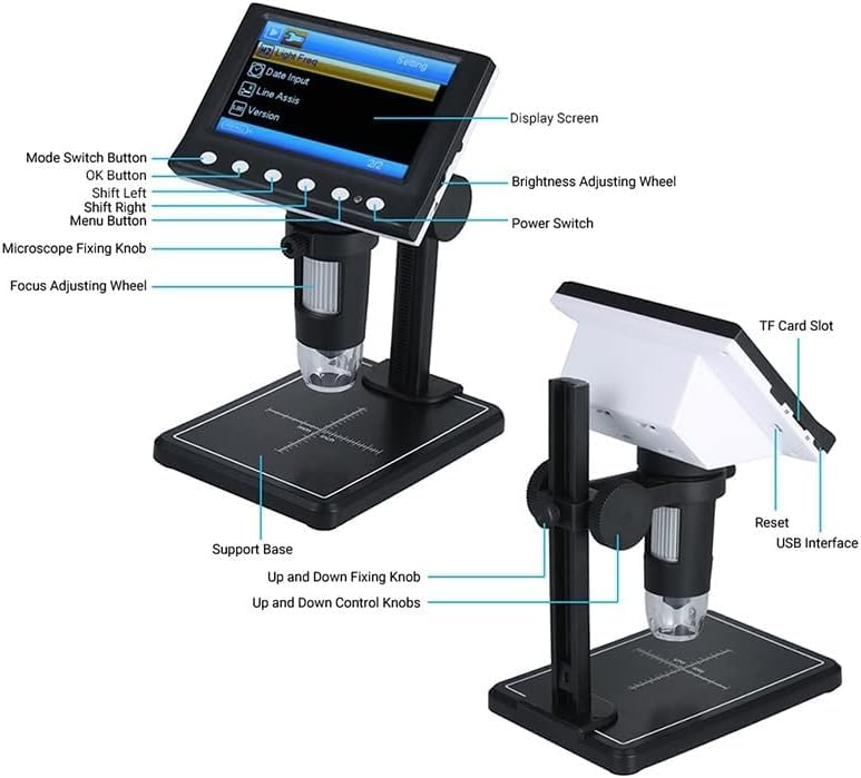 Tobo Microscope Accessories kit Slide Preparation camer Digital Microscope Photo and Video with 4.3-inch 1080P Screen Microscope 1000X Magnification for 8pcs LED Lights Microscope Accessories TD-1048IM - Image 4
