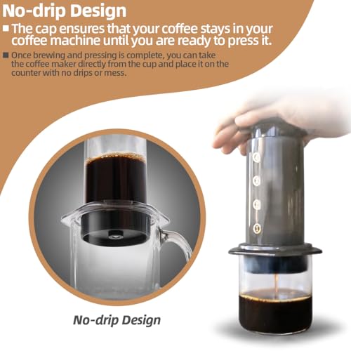 XCWT Flow Control Filter Cap Replacement for Original, Go, Go Plus & Clear Portable Coffee Espresso Maker Accessories Filter Lid for Aero Press Coffee Machine - No Drip Coffee Filter Cap - Image 2