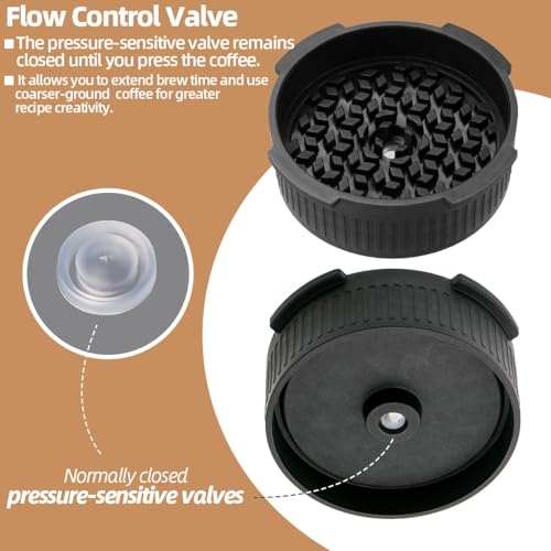 XCWT Flow Control Filter Cap Replacement for Original, Go, Go Plus & Clear Portable Coffee Espresso Maker Accessories Filter Lid for Aero Press Coffee Machine - No Drip Coffee Filter Cap - Image 3