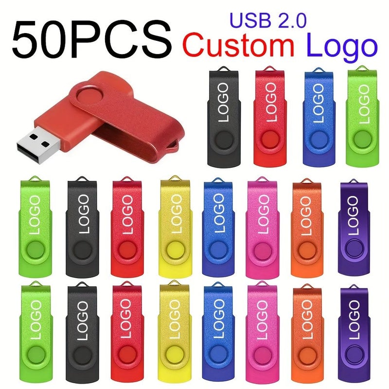 وردة حمراء 256 ميجابايت، ذاكرة USB دوارة مع شعار مخصص - Image 1