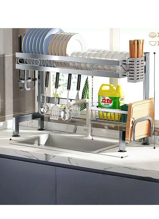 Beauenty OverThe Kitchen Sink Dish Rack With Multi-Functional Shelves, Stainless Steel  - Image 1