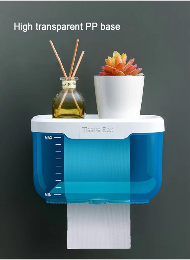 Generic Tissue Box, Toilet Paper Holder, Wall Mounted Tissue Box, Tissue Dispenser, Drying Tissue Holder, Acrylic Transparent Tissue Inverted Box, Hanging Tissue Box For Bedroom, Kitchen, Office Storage  - Image 5