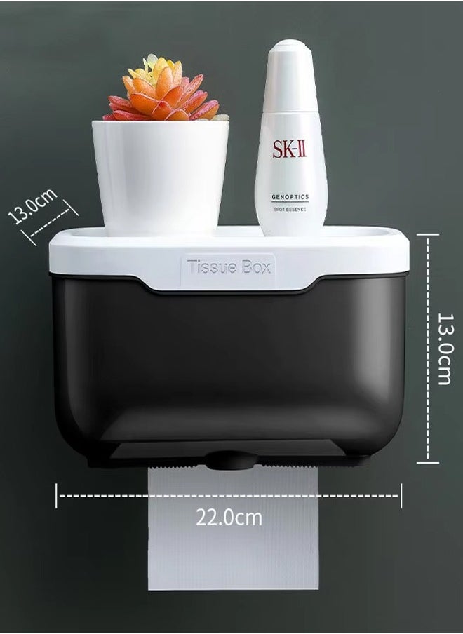 Generic Tissue Box, Toilet Paper Holder, Wall Mounted Tissue Box, Tissue Dispenser, Drying Tissue Holder, Acrylic Transparent Tissue Inverted Box, Hanging Tissue Box For Bedroom, Kitchen, Office Storage  - Image 2