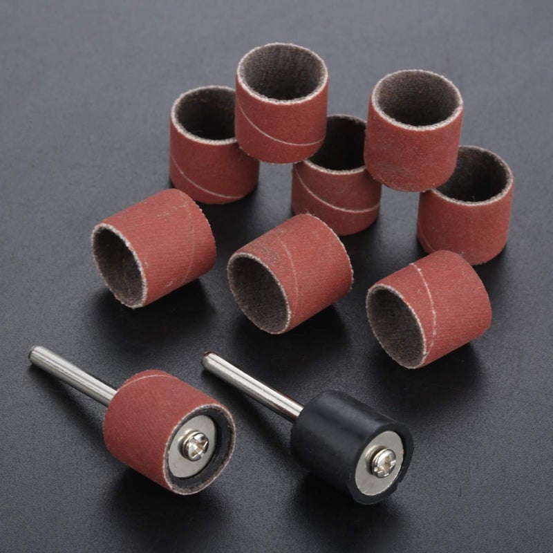 Yetaha 100 PCs Sanding Bands 600 Grit Drums Sleeves for DREMEL Rotary Tools with 2PCs Mandrel 12CM - Image 5