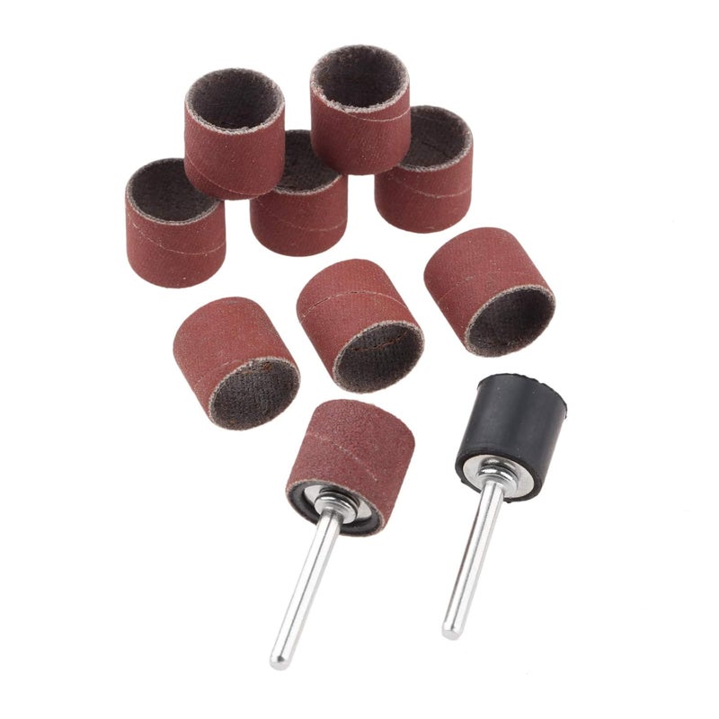 Yetaha 100 PCs Sanding Bands 600 Grit Drums Sleeves for DREMEL Rotary Tools with 2PCs Mandrel 12CM - Image 2