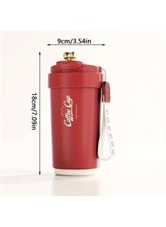 Arabest Insulated Travel Coffee Mug-Spill Proof 450ml,Stainless Steel Coffee Cup with Lid,Vacuum-Sealed Portable Thermos Cup for On-the-Go,Reusable Coffee Tumbler,Gift for Men and Women-Red  - Image 3