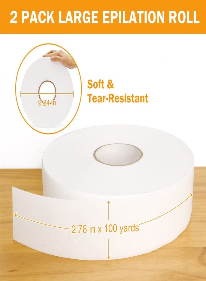 Vumdua 2PCS Non-woven Wax Strip Roll for Body and Facial Hair Removal, 2.76" X 100 Yards Tear-Resistant Waxing Paper for Eyebrow, Leg Removal, Salon Grade - Image 2
