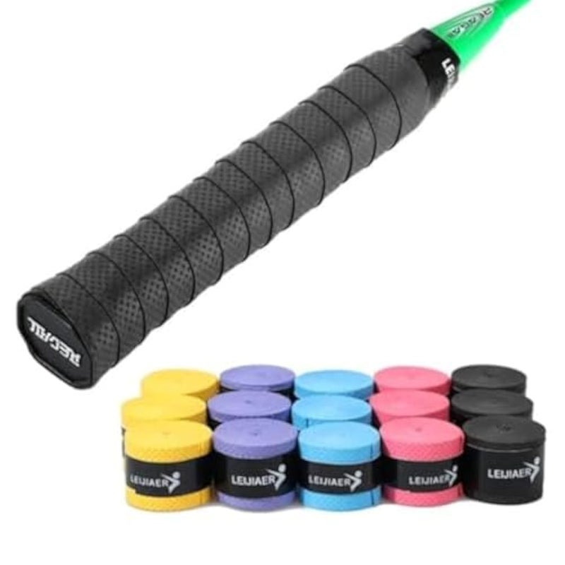tennis racket grip racquet grips badminton tennis squash racket grip tap handle overgrips stretchy antiskid racquet band grips protector (6-pack mix color)