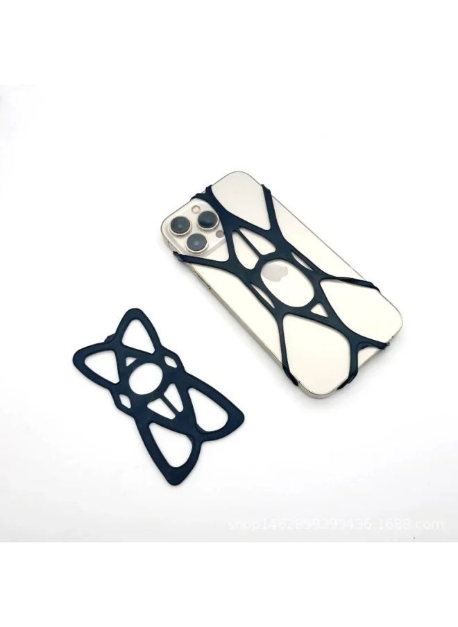 Outdoor Bicycle Silicone Belt Head Mounted Protective Cover Prevents Falling Mobile Phone Holder Crash Protection Accessories-Color:Black Anti-lost Net - Image 3