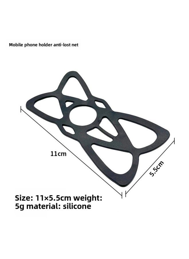 Outdoor Bicycle Silicone Belt Head Mounted Protective Cover Prevents Falling Mobile Phone Holder Crash Protection Accessories-Color:Black Anti-lost Net - Image 1