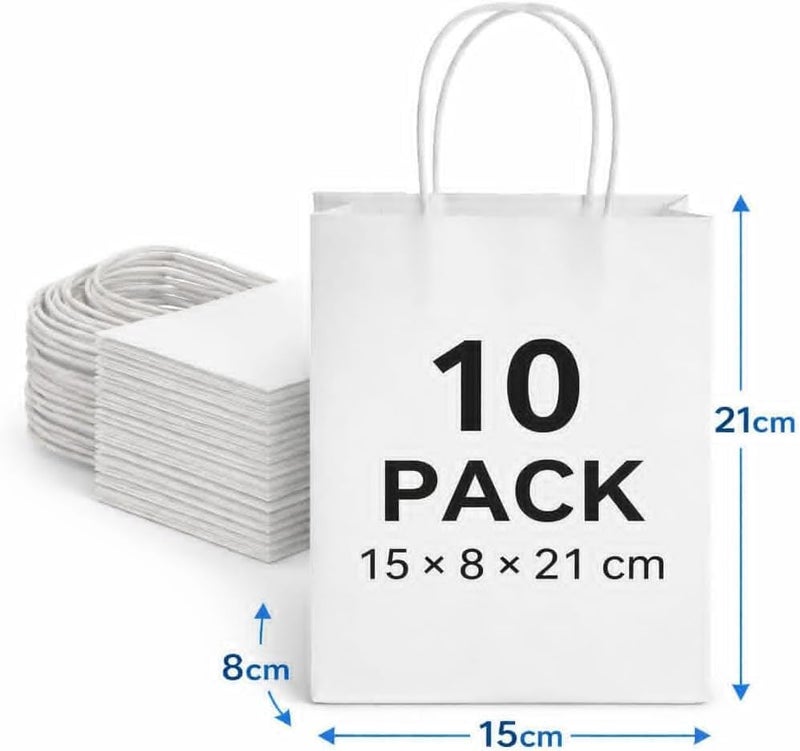 Premify 10 PCS Mini Gift Bags with Handles - Assorted Colors, Small Kraft Paper Party Favor Bags - Image 4
