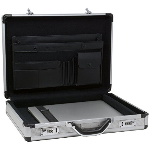 Alpine Swiss Executive Aluminum Briefcase Padded Laptop Briefcase For Men Hard Shell Attache Case Combo Lock Business Case - Image 2