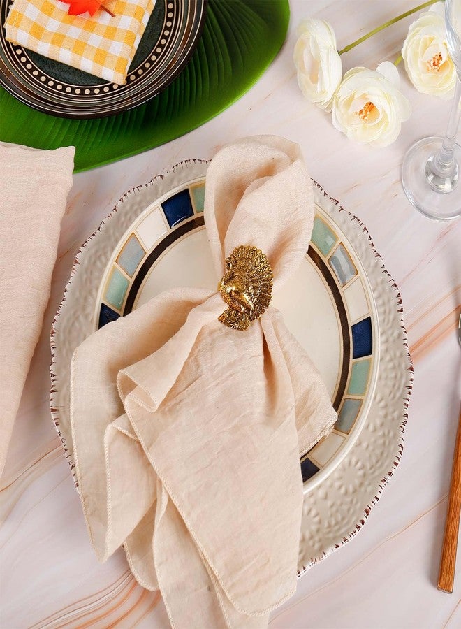 LogHog Thanksgiving Napkin Rings - Vintage Bronze Turkey Design, Rustic Fall Table Decor for Holiday Dinner, Autumn Harvest Party Supplies, 12/20 Count Copper-Colored Holders (12) - Image 5