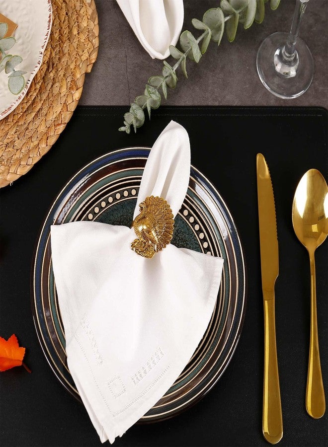 LogHog Thanksgiving Napkin Rings - Vintage Bronze Turkey Design, Rustic Fall Table Decor for Holiday Dinner, Autumn Harvest Party Supplies, 12/20 Count Copper-Colored Holders (12) - Image 3