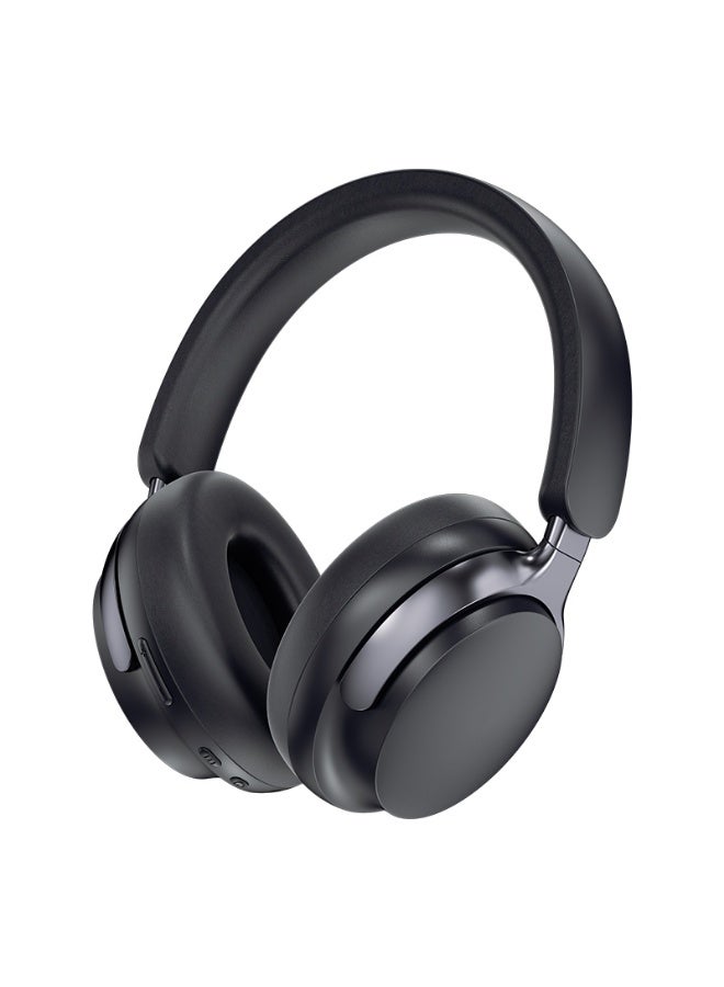 caijin WH-1000 Wireless Noise-Canceling Headphones, wireless Bluetooth headphones, ANC active noise cancellation, Hi-Fi high-fidelity sound quality, comfortable to wear, foldable design, noise cancellation function, compatible with iOS and Android systems - Black - Image 1