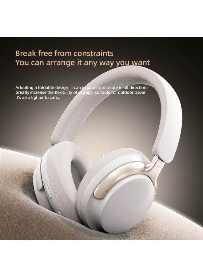 caijin WH-1000 Wireless Noise-Canceling Headphones, wireless Bluetooth headphones, ANC active noise cancellation, Hi-Fi high-fidelity sound quality, comfortable to wear, foldable design, noise cancellation function, compatible with iOS and Android systems - Black - Image 3