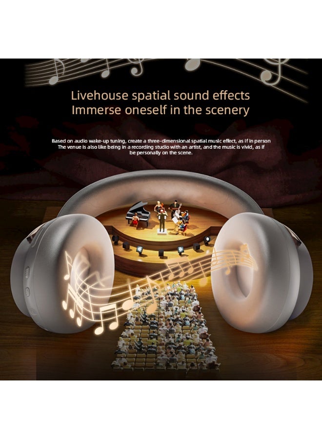 caijin WH-1000 Wireless Noise-Canceling Headphones, wireless Bluetooth headphones, ANC active noise cancellation, Hi-Fi high-fidelity sound quality, comfortable to wear, foldable design, noise cancellation function, compatible with iOS and Android systems - Black - Image 2