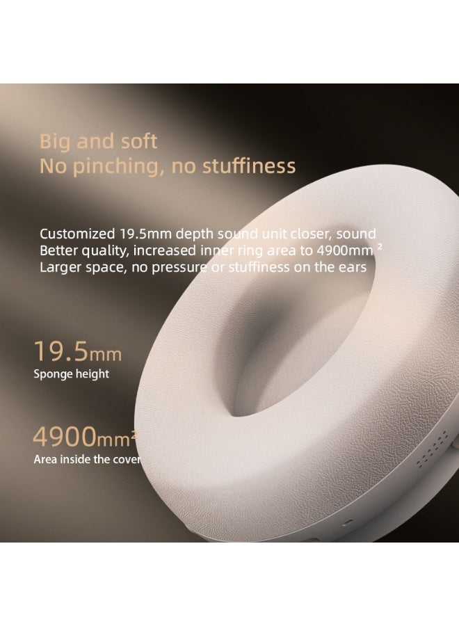 caijin WH-1000 Wireless Noise-Canceling Headphones, wireless Bluetooth headphones, ANC active noise cancellation, Hi-Fi high-fidelity sound quality, comfortable to wear, foldable design, noise cancellation function, compatible with iOS and Android systems - Black - Image 4
