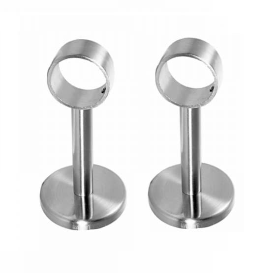 UNIQUELLA UNIQUELLA Close Cap Stainless Steel Universal Ceiling Mount Bracket Silver Wall Mount Ceiling Holder Brackets for Door and Windows Pack of 2 Piece  - Image 1