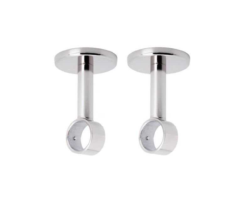 UNIQUELLA UNIQUELLA Close Cap Stainless Steel Universal Ceiling Mount Bracket Silver Wall Mount Ceiling Holder Brackets for Door and Windows Pack of 2 Piece  - Image 3