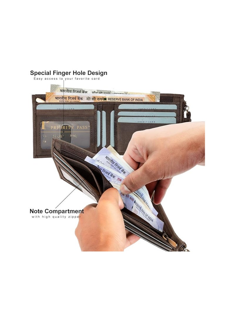 Rigohill RIGOHILL Doger Dark Brown Mens Leather Wallet, Men Purse Wallet | Leather Wallet for Men | RFID Mens Wallet  - Image 2