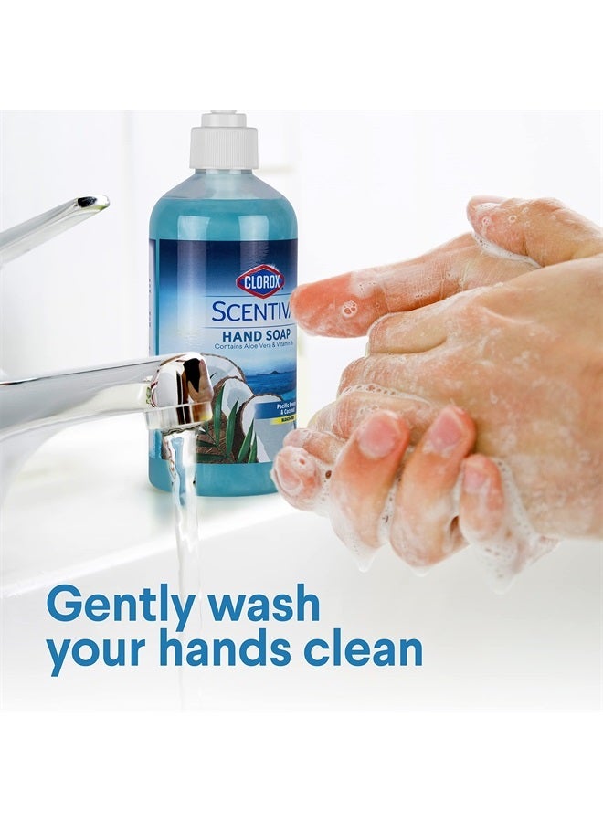 Clorox Scentiva Liquid Hand Soap 14 oz Liquid Hand Wash with Vitamin B5 BleachFree Scented Hand Soap for Kitchen or Bathroom, Pacific Breeze & Coconut, Aloe Vera, 1 Count - Image 3