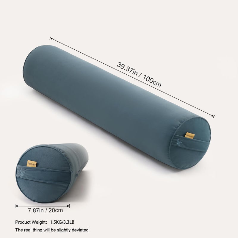 Ailuteie Body Pillow for Adults,Long Round Pillow,Big Cylindrical Pillow,Large Full Bolster Pillows for Side Sleepers (Slate Blue, 39.37"*7.87") - Image 2