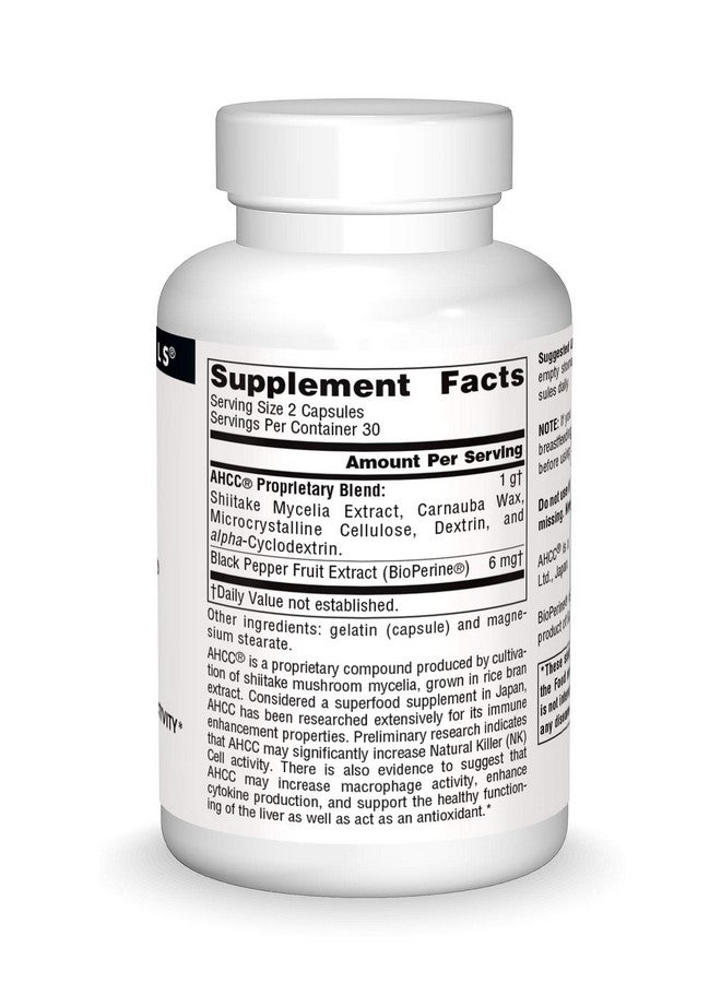 Source Naturals سورس ناتشورالز AHCC مع بيوبيرين 500 ملغ - 60 كبسولة - Image 3