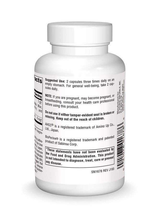 Source Naturals سورس ناتشورالز AHCC مع بيوبيرين 500 ملغ - 60 كبسولة - Image 2