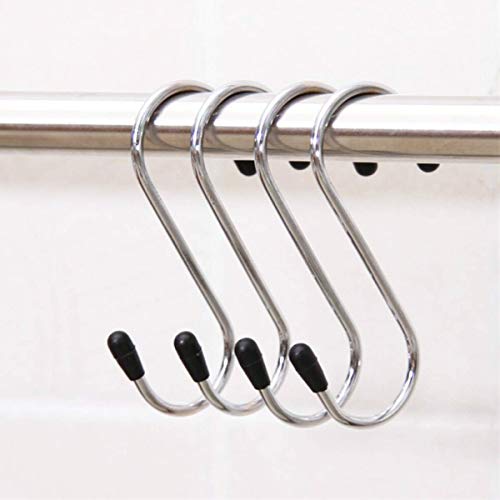 pepplo® Heavy Duty S Hooks, Stainless Steel S Shaped Hooks for Hanging Kitchenware Pan Pots Utensils Closet Clothes Bags Towels Plants Kitchen Hooks Hanger, 3 inch(12PCS) - Image 1