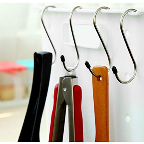 pepplo® Heavy Duty S Hooks, Stainless Steel S Shaped Hooks for Hanging Kitchenware Pan Pots Utensils Closet Clothes Bags Towels Plants Kitchen Hooks Hanger, 3 inch(12PCS) - Image 3