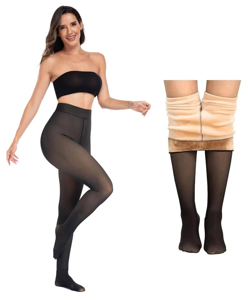KeepCart Women Leggings Pants Warm Fleece Lined (Waist Size : 26 to 34 Inch Stretchable) (Black-Footed) - Image 1