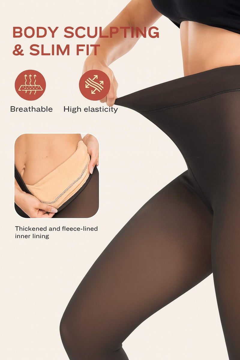 KeepCart Women Leggings Pants Warm Fleece Lined (Waist Size : 26 to 34 Inch Stretchable) (Black-Footed) - Image 3