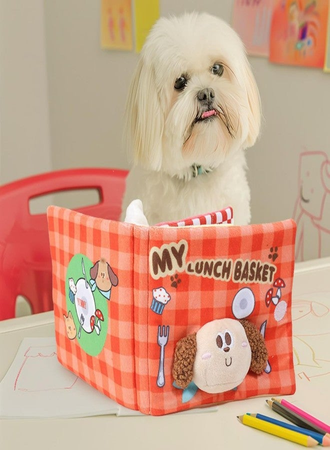 Layheld Dog Toy Snuffle Sound Book Series Lunch Space Christmas Goodnight Birthday Scout Themes 3D Puppy Decor Cover Puzzle Toy Dog Accessories for Mental Stimulation & Slow Feeding (Lunch time) - Image 1