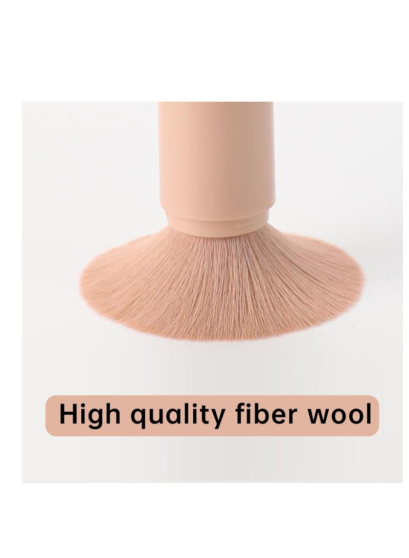 ECVV مجموعة فرش المكياج 4 في 1 من ECVV - مجموعة من 4 فرش تجميل مع حقيبة، فرشاة تغطية، فرشاة ظلال العيون، فرشاة الهايلايتر لمحبي المكياج والمبتدئين - Image 3