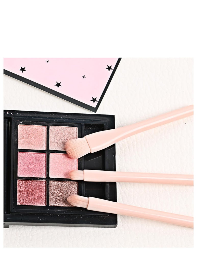 ECVV مجموعة فرش المكياج 4 في 1 من ECVV - مجموعة من 4 فرش تجميل مع حقيبة، فرشاة تغطية، فرشاة ظلال العيون، فرشاة الهايلايتر لمحبي المكياج والمبتدئين - Image 5