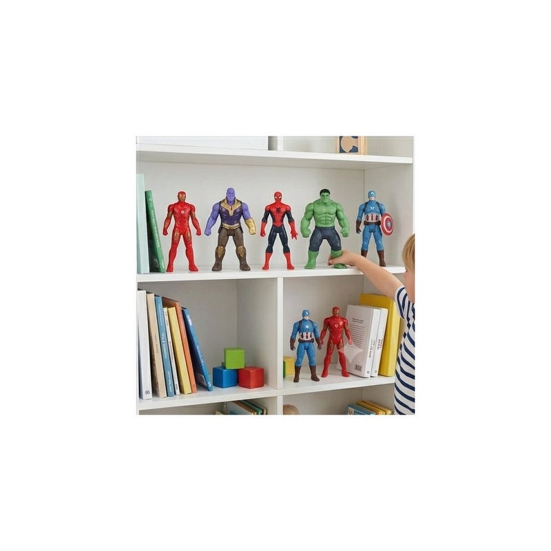 AVENGERS Happy Play: Superhero Action Figure Toy Set for Children, 6 Pack Avengers Characters Including Spider-Man, Hulk, Iron Man, Captain America and Thanos - Image 4