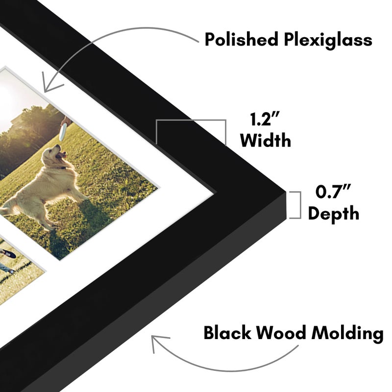 Americanflat 4x6 Collage Picture Frame with Polished Plexiglass - Multi Picture Frames Fit Sixteen 4x6 Photos or Use as One 18x26 Poster Frame for Wall Display - Signature Collection - Black - Image 3