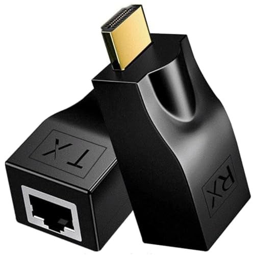 Znoogrn 4K HDMI to RJ45 Extender, HDMI Extender Over Ethernet Cat 6/7/ 8 Cable, Hdmi Repeater to RJ45 Network Converter for HDTV STB DVD PS4, Support Audio Video 1080P UP to 98FT/30m - Image 1