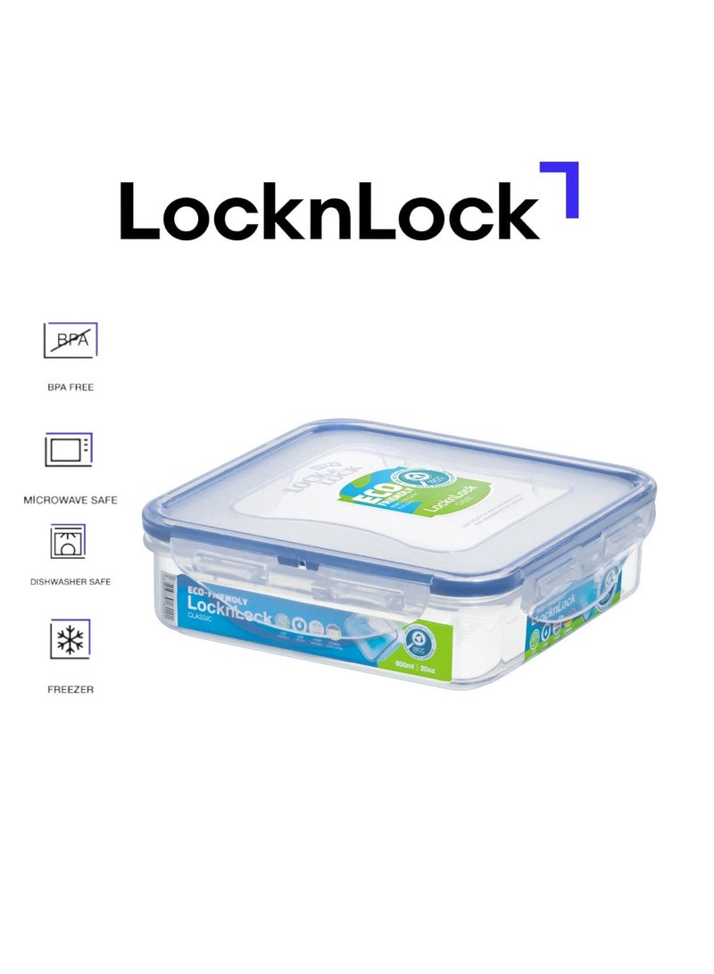 لوك آند لوك علبة تخزين طعام محكمة الغلق من لوك لوك بسعة 600 مل - خالية من مادة BPA، آمنة للاستخدام في الميكروويف والفريزر وغسالة الأطباق - Image 1