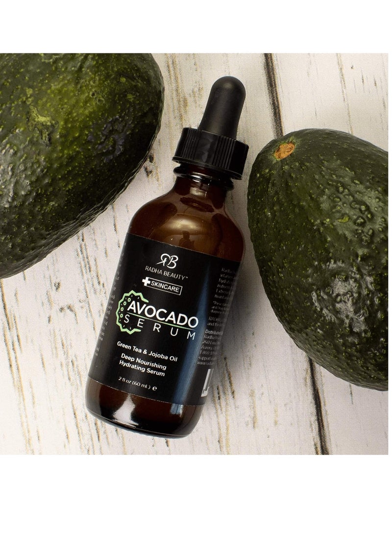 Radha beauty Radha Beauty 2oz Avocado Facial Serum with Hyaluronic Acid, Vitamin E, Jojoba & Green Tea - Moisturizing & Anti-Aging Formula  - Image 5