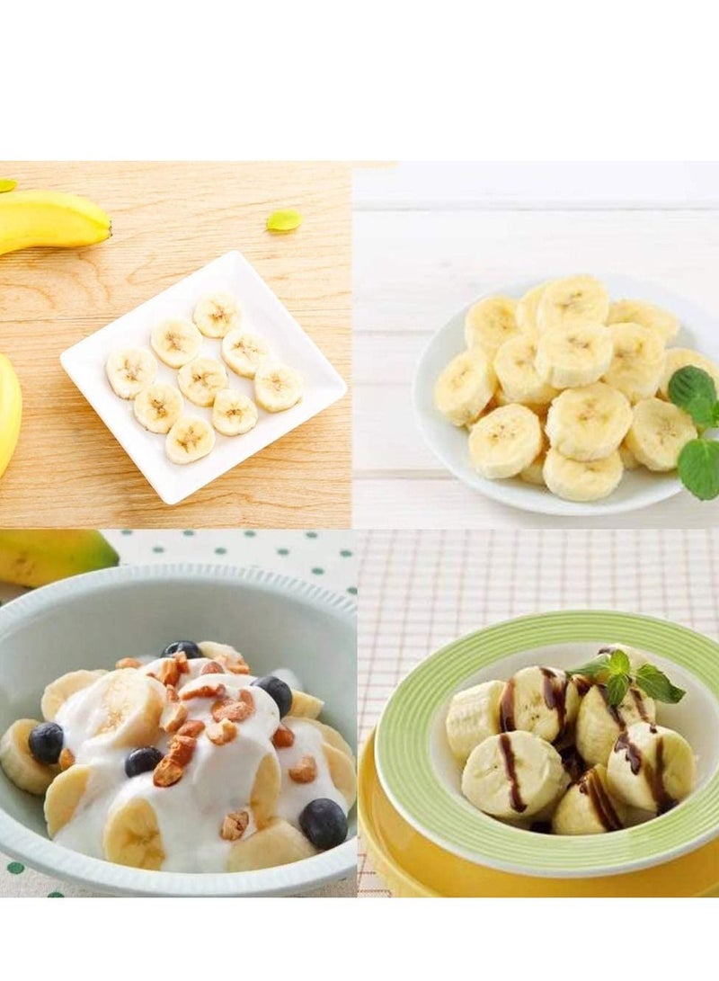 SYOSI Banana Slicer Abs Stainless Steel Fruit Salad Peeler Cutter Dishwasher Safe Kitchen Tools For Cucumber Sausage Strawberry Yellow  - Image 3