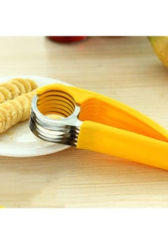 SYOSI Banana Slicer Abs Stainless Steel Fruit Salad Peeler Cutter Dishwasher Safe Kitchen Tools For Cucumber Sausage Strawberry Yellow  - Image 5