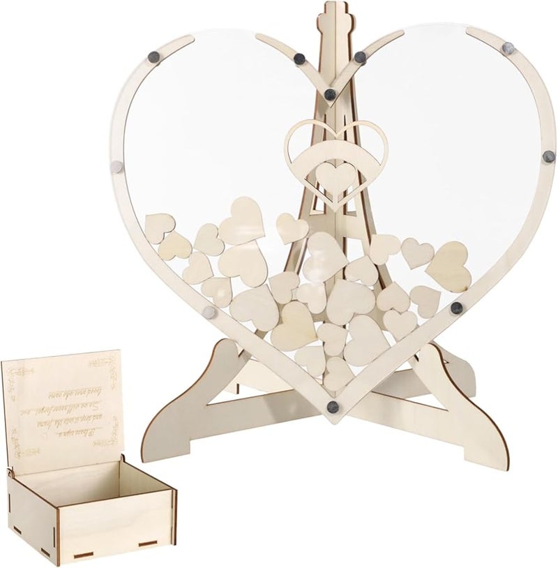 Wedding Guest Book With Wood Drop Box And Acrylic Panel Rustic Decor 13 X 12 8 Inch - Image 4