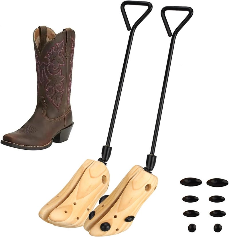 pestor Unisex Pair of Professional Boot Stretcher Widener Shoe Stretcher,Wooden Cowboy Boots Tree for Wide Feet Women Men - Image 1