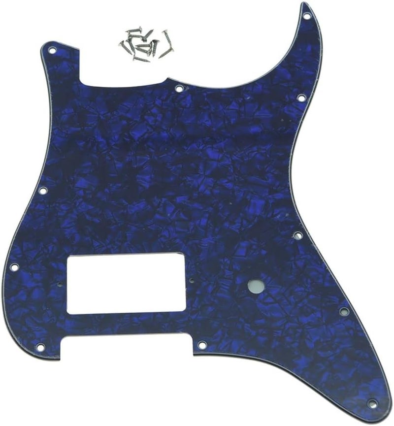 KAISH 11 Hole ST/Strat Style One Humbucker Guitar Pickguard Scratch Plate for Delonge Stratocaster/Strat Blue Pearl - Image 1