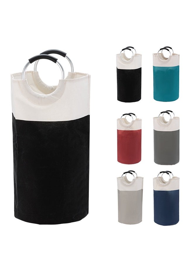 LAWAZIM - Waterproof Laundry Basket with Foam Protected Aluminum Handles - Black - 82L Collapsible, Large Capacity and Odor-Resistant Hamper with Durable Fabric - Ideal for Clothes and Wet Towels - Image 1